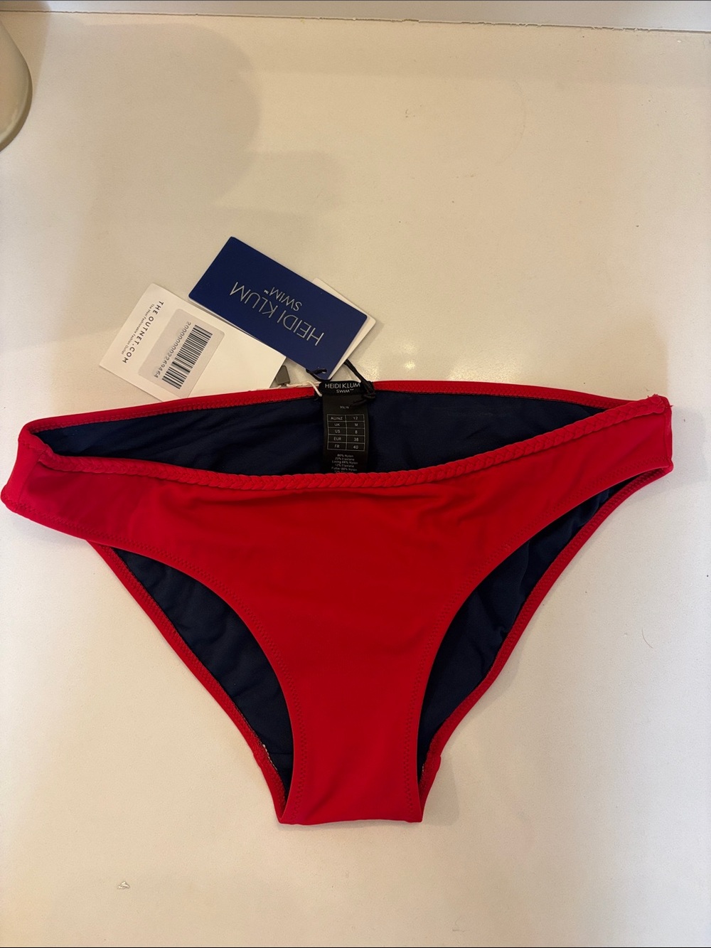 Heidi Klum Red Bikini Bottom Braided detail M
